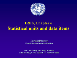 Chapter 6 Statistical Units and Data Items