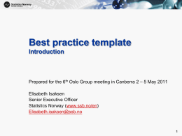 Best practice template Introduction, Statistics Norway