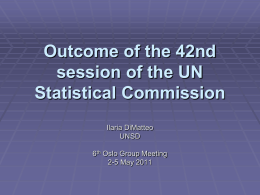 Outcome of the 42nd session of the UN Statistical Commission, UNSD