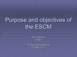 Purpose and objectives of the ESCM, UNSD