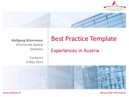 Best Practice Template Experiences in Austria, Statistics Austria