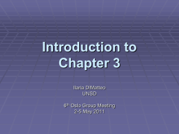 Introduction to Chapter 3, UNSD
