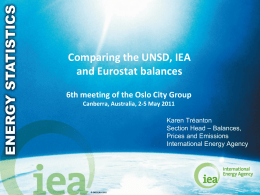 Comparing the UNSD, IEA and Eurostat Balances, IEA