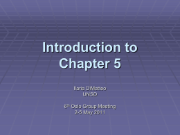 Introduction to Chapter 5, UNSD