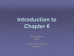 Introduction to Chapter 6, UNSD