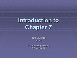 Introduction to Chapter 7, UNSD