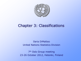 Chapter 3: Classifications, UNSD