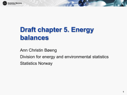 Draft chapter 5 Energy balances, Statistics Norway