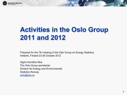 Activities in the Oslo Group 2011 and 2012, Statistics Norway