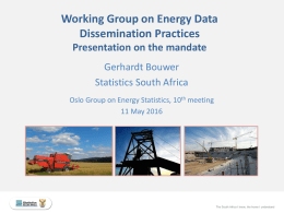 Presentation on the mandate by Gerhardt Bouwer of Statistics South Africa