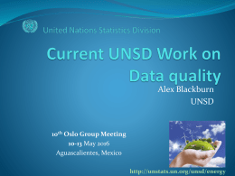 Update on Data Quality Activies at the UN by Alexander Blackburn