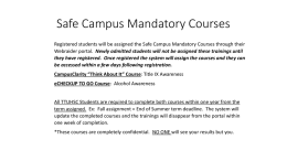 Safe Campus Training Information