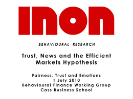 Trust, News and the Efficient Markets Hypothesis