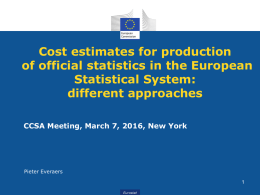 Eurostat presentation on cost structures of statistical outputs