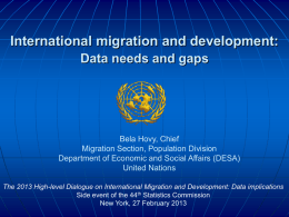 International migration and development: Data needs and gaps
