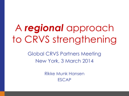 A regional approach to CRVS strengthening, ESCAP