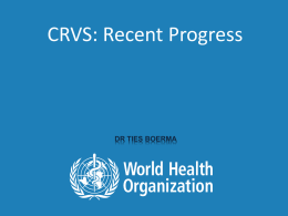 CRVS: Recent Progress, World Health Organization
