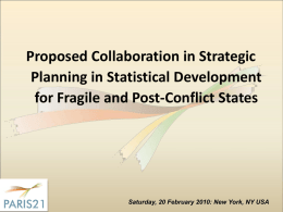 Proposed Collaboration in Strategic Planning in Statistical Development for Fragile and Post-Conflict States