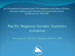 Pacific regional gender statistics initiative