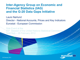 Inter-Agency Group on Economic and Financial Statistics (IAG) and the G-20 Data Gaps Initiative