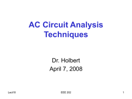 AC Circuit Analysis Techniques (8-3)
