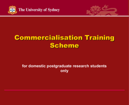 Commercialisation Training Scheme
