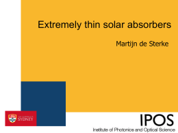 Martijn de Sterke - Extremely thin solar absorbers (pptx)