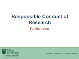 09-22-11 RCR Presentation - Responsible Authorship and Publication