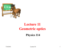 L11:Geometric optics (Ch. 33)