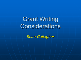 Grant writing tips by Sean Gallagher