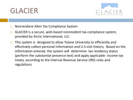 GLACIER Nonresident Tax Compliance System