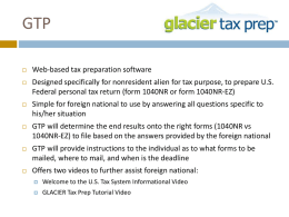 GLACIER Tax Prep (GTP)