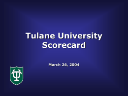 Strategic Planning Update: Scorecard - March 18, 2004