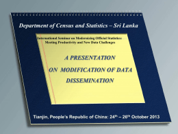 A presentation on Modernisation of Data Dissemination