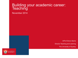 Building a Teaching Career