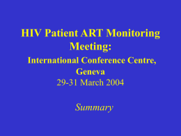 HIV patient ART monitoring meeting summary - Paul DeLay (UNAIDS) ppt, 21kb