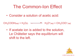 common ion effect and buffer solution