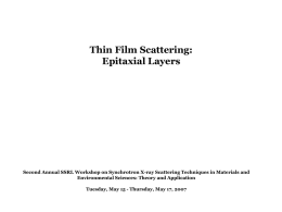 Epitaxial thin film scattering, A. Vailionis