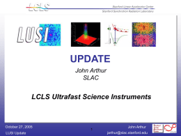 LCLS/LUSI Experiments