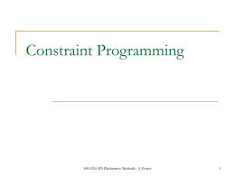 Constraint programming framework