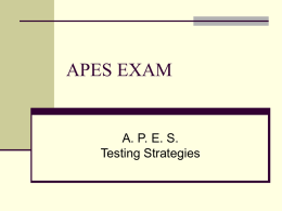 APES EXAM strategies
