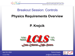 Physics Requirements Overview