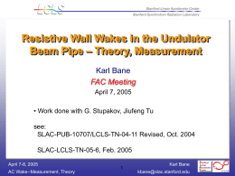 AC Resistive Wall Wake Field Measurement, Theory