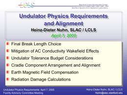 Undulator Physics Requirements and Alignment