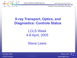 X-Ray Transport/Optics/Diagnostics Controls