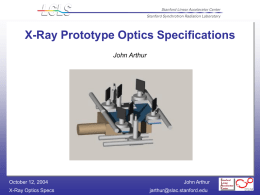 X-Ray Prototype Optics Specifications