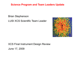 Science Program and Team Leader's Update