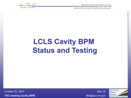 RF BPM Status and Testing