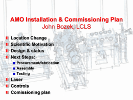 AMO: Installation Commissioning Plan