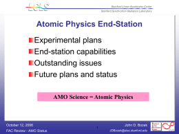 Atomic Physics End-Station